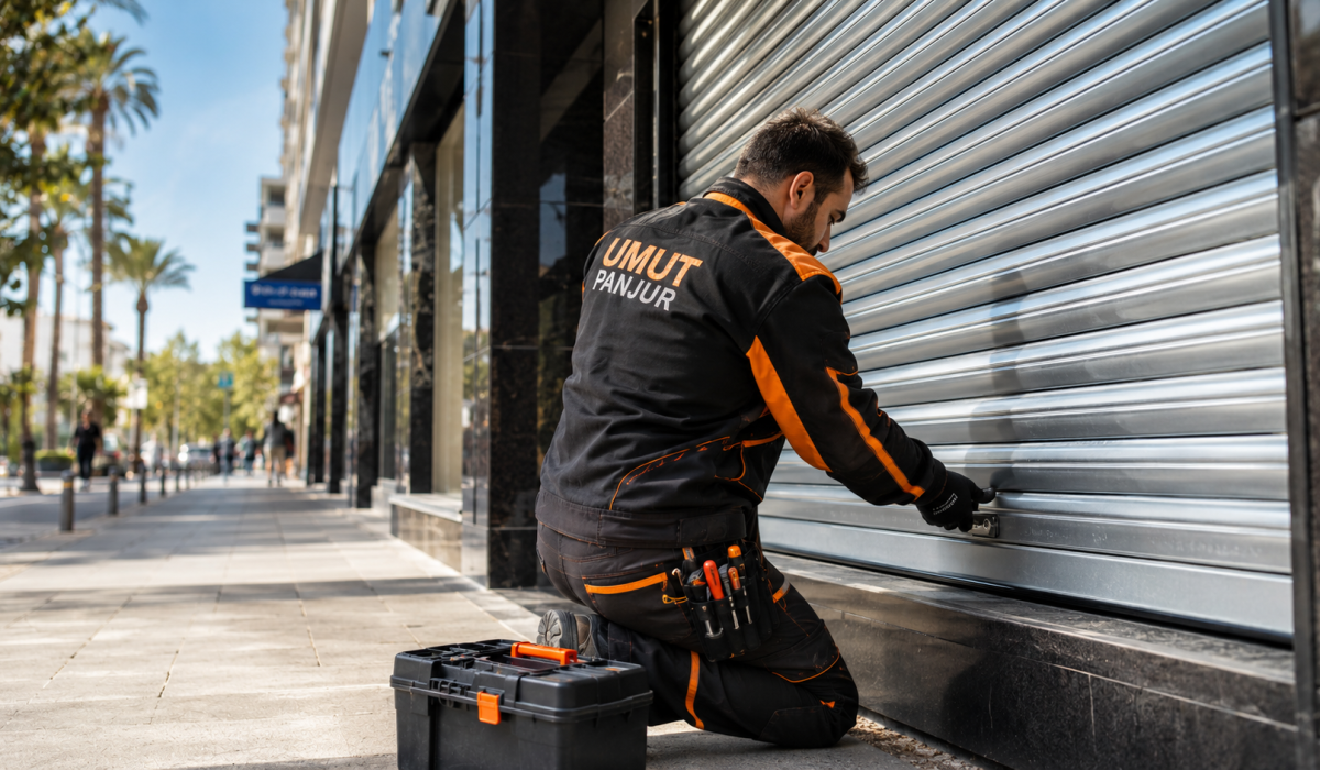 Bostanlı otomatik kepenk tamiri ve onarımı — İzmir Umut Panjur 7/24 teknik servis mobil aracı.
